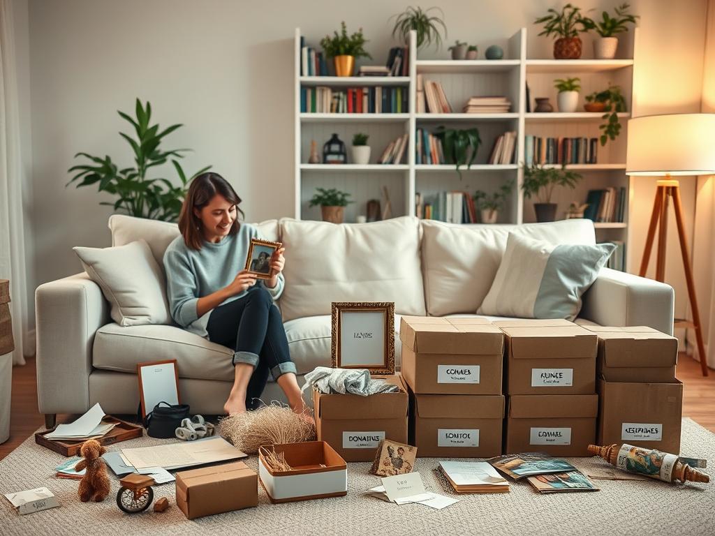 Simplifying household belongings through decluttering sentimental items Simplifying household belongings through decluttering sentimental items